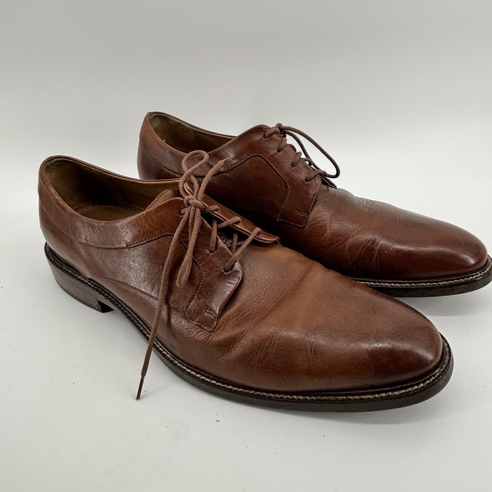 COLE HAAN Hawthorne Cognac Lace-Up Round Toe Oxford Dress Shoes Men's 10.5M